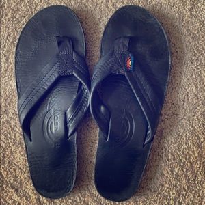 black rainbow sandals